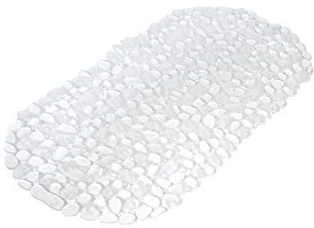 PVC Badewanneneinlage 36x69cm Steinoptik Badewanne Wanne Anti Rutsch Einlage Matte Badewannenmatte Duschmatte Antirutschmatte rutschfest Kiesel Steine BPA frei (Transparent)