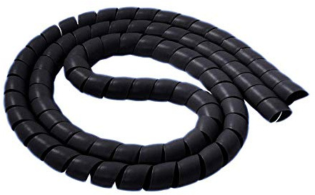 Hinleise 20mm Sleeve Wire Protector Spiral Wrap Tube Cable Protector Line PP Covered Wire Cable Line Protective Sleeve Wire Management 2m - Black - 1pc