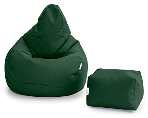 Loft 25 Poltrona da Gamer Bean Bag | Seduta A Sacco per Esterni E Interni | Resistente all'Acqua | Design Ergonomico per Il Supporto del Corpo | Durevole E Confortevole (Verde)