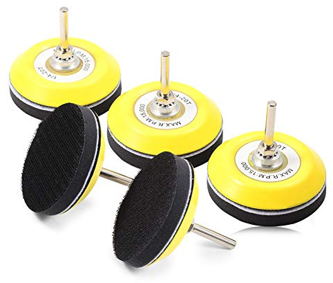 SPEEDWOX 5 Packs 3 Inches Hook and Loop Sanding Discs Pad Kit with Soft Foam Layer Buffing Pad and Shank Drill Attachment Backing Pads