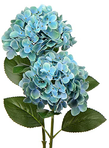 Briful Hortensias artificiales de hortensias de tacto real, flores falsas de 24 pulgadas de alto, plantas de hortensias de tallo largo, boda de jardín, decoración del hogar
