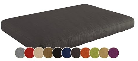 sunnypillow Palettenkissen Outdoor, wasserdicht, UV-lichtecht - Sitzkissen 120x80x15 cm - Palettenauflage für Palettensofa für Haus und Garten - Palettenpolster für Palettenmöbel - Kissen Anthrazit