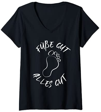 Damen Füße Fußpflege Podologe Pediküre Fuß Podologist Spruch T-Shirt mit V-Ausschnitt