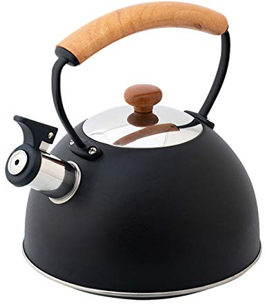 Bouilloire Théière Sifflante 3 Litres, Bouilloire Sifflante Induction En Inox, Poignée Fixe De Protection Thermique, Pour Tous Feux Dont Induction 20,4 * 22,3cm (noir)