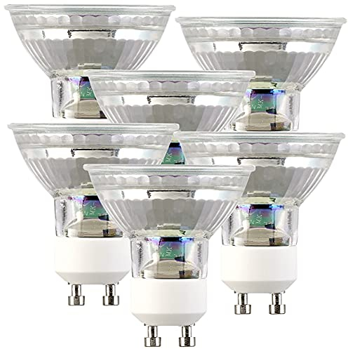 Luminea Glühbirne GU10: 6er-Set LED-Glas-Spots, GU10, 1,5 W (ersetzt 15W), 120 lm, warmweiß (LED-Spotlight, Energiesparlampen, Deckenleuchte)