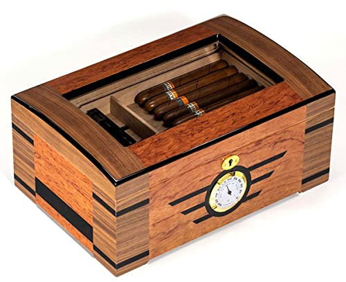 Zigarren-Humidore, Humidore aus Zedernholz, Zigarrenkiste mit Luftbefeuchter und elektronischem Hygrometer an der Vorderseite, Zigarrenzubehör für Luftbefeuchter, Luxus-Zigarrenetui für 100–150 Ziga