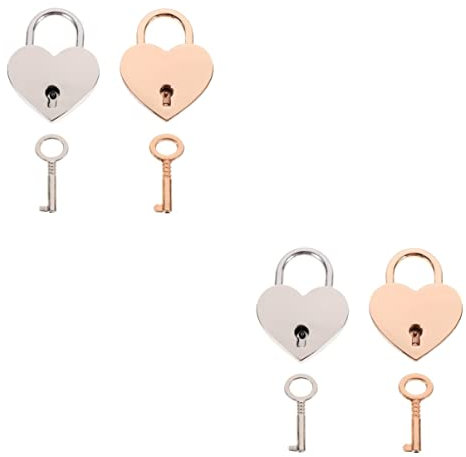 jojofuny Handtasche Hochzeitsgeschenk 4 Stück Kleines Schloss Kleines Vorhängeschloss Kleines Schloss Und Schlüssel Kleines Kabelschloss mit Schlüssel Metall Schmuckkästchen