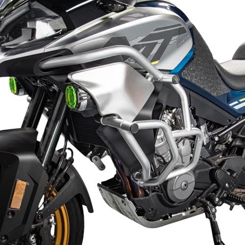 Motocicletta Protezione per paraurti di protezione motore per barra compatibile con CF-MOTO 800MT 800-MT 2021-2024 Protezione dal telaio anticaduta barra di protezione (Argento)