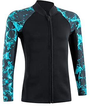YDQUANI 2mm Wetsuit Top Neoprene Wetsuits Jacket Thermal Long Sleeves Diving Suit for Men Women Scuba Diving Surfing Open Water Swimming Snorkeling