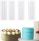 4 PCS Cake Scraper Set Reusable 8 Design Textures Cake Scraper Buttercream Smoother for Mousse Cake Icing Plastic Sawtooth Cake Decorating Tools for Kitchen Home and Party (White)