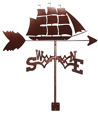ANCNA-U Weathervanes Wetterfahne, Metall-Windfahne des Innenhofs, Eisenkunst, Schwein, Hahn, Dalmatiner, Wetterfahne mit Dachmontage, hohler Windrichtungsanzeiger für Gartendach, Paddock-De