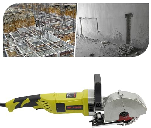 YUNRUX - Fresa elettrica da parete a 360°, fresatrice da parete, profondità di segatura 37 mm, fresatrice elettrica da parete, fresatrice per calcestruzzo, fresatrice per muri, fresatrice per
