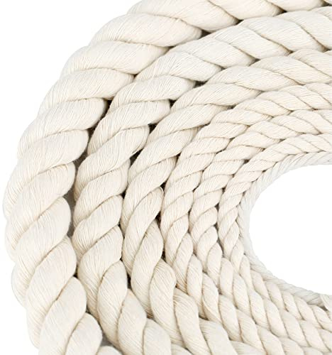 Baumwollseil Seil Kordel Kordelband 6mm 10M Tau Seil Cotton Rope Baumwollkordel Dickes Seil Makramee Garn Regenbogen DIY Set Garten Balkon Haus Deko Seil Beige