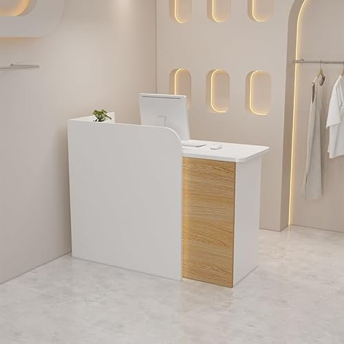 Große Empfangstheken Laden-Theke Verkaufstheke Messetheke Stehpult mit Abschließbaren Schubladen und Schränken Tresen Bar Theke für Hotelrezeptionen Bekleidungsgeschäften Konditoreien.(Wood grain,80x5