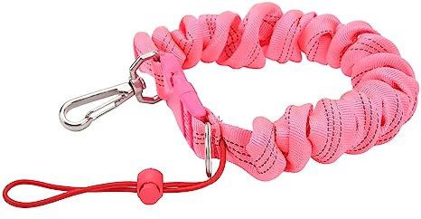 Senrusa Scuba Diving Coil Landyard, Edelstahl-Feder-Spiral-Lanyard, Tauchspulen-Lanyard für Unterwassertauchen (Pink)