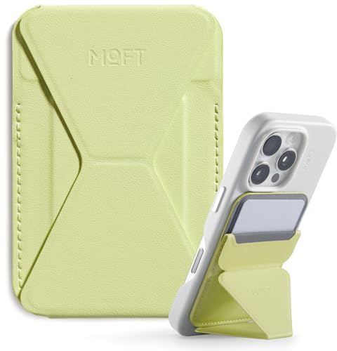 MOFT MagSafe Wallet Stand for iPhone 17/16/15/14/13/12 Series Compatible with MagSafe, MOVAS Vegan Leather Magnetic Phone Stand with 3 Viewing Angles, 2 Cards Holder