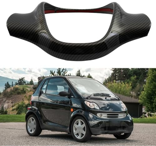 Auto-Lenkradbezug, Karbonfaser-Optik, Lenkradbezüge für Smart für FORTWO 451 2009–2015, Schwarz, Auto-Innenzubehör