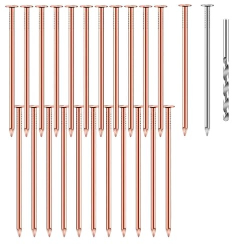 Giwnhvx Lot de 25 clous en cuivre pur de 8,9 cm pour enlever les souches et les arbres