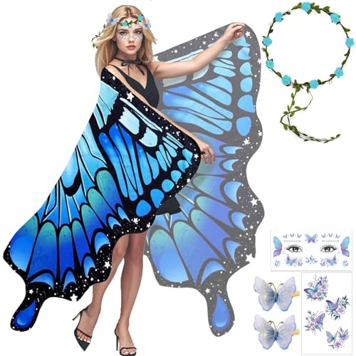 Schmetterling Kostüm Damen,Schmetterlingsflügel Erwachsene,Schmetterling Umhang Damen,Karneval Kostüm Vermissen,Schmetterling Kostüm Erwachsene,Schmetterling Haarreif,Kostüm Schmetterling Vermissen