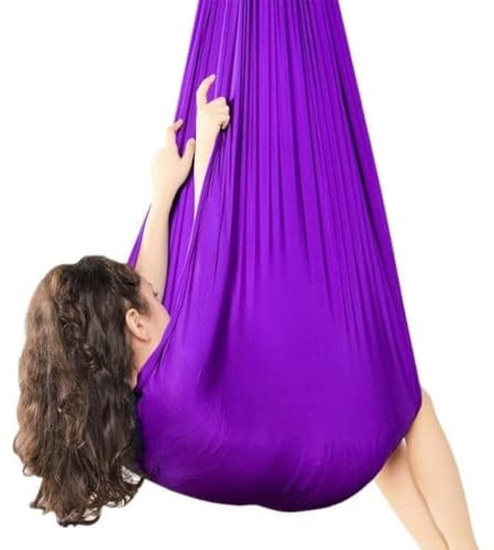 tylxayoxa Sensorischer Sack Körpersocke Therapiedecke Kinder Tragbare Decke Fokus Entspannung Stressabbau Beruhigend Dehnbar Für Maschinenwaschbar Ohne Verschlüsse(Purple,280x100CM/110x39in)