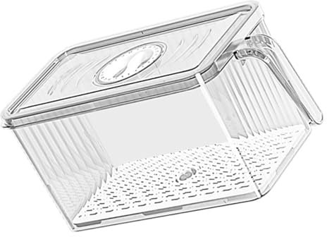 Bacs de rangement pour réfrigérateur, bacs de rangement transparents avec poignée, conteneurs de stockage de grande capacité pour réfrigérateur et comptoirs de cuisine