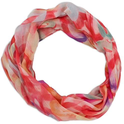 styleBREAKER Damen Loop Schal Herzen Pinselstrich | 79x49 cm Maß, luftiges 100% Viskose-Gewebe, 2-mal flexibel um den Hals wickelbar.