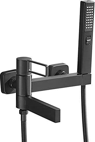 Miscelatore per Vasca a Cascata con Doccetta Bidet Miscelatore Monocomando per Vasca Bidet a Parete Moderno Nero