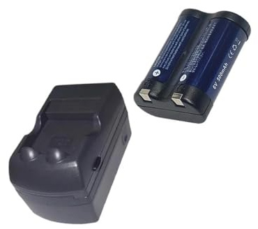 Lithium Battery：Rechargeable Lithium Battery+ Charger，Compatible For Canon，for R2cr5 2CR5 EOS 1 EOS 3 6V Camera Battery(1charger 1 battery B)