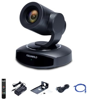 FEELWORLD 4K PTZ Kamera AI Auto-Tracking, 10X optischer Zoom USB 3.0 LAN HDMI Live Streaming Kamera für Kirche Videokonferenz Broadcast Works