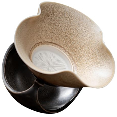 DINHEAROM 1 ensemble Filtre à Thé Céramique Vintage avec Strainer Décoratif Accessoires de Thé pour Maison et à Usure Épices Élégant et Fonctionnel