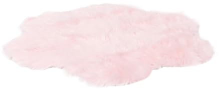 PRETYZOOM Alfombra Peluda Forma de Pétalo y Cálida para Dormitorio Decoración Nórdica Rosa Alfombra Área Shaggy para Junto la Cama
