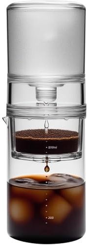 Cafetera De Goteo Para Café Frío, Cafetera De Goteo Con Hielo De Triple Velocidad Y Flujo De Agua Ajustable, Cafetera Y Tetera Para Café Y Té Con Hielo De 600 Ml, Prepara De 2 A 4 Tazas, Para Cafeterí