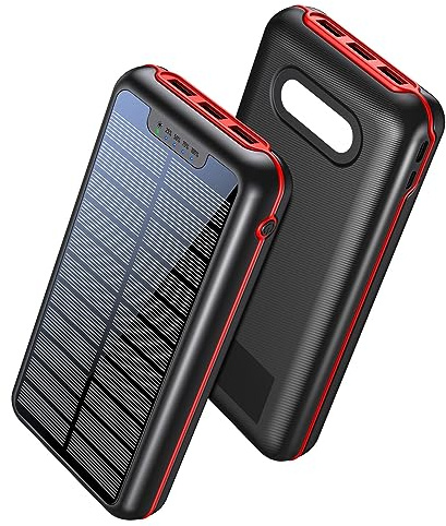 Power Bank solare da 30000 mAh, grande capacità, luce da campeggio per esterni, luce di emergenza mobile con 4 modalità, B