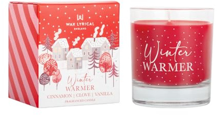 Wax Lyrical Winter Warmer Candle | Spiced Cinnamon Scent| Warming & Spicy | Up to 42 Hours, Red
