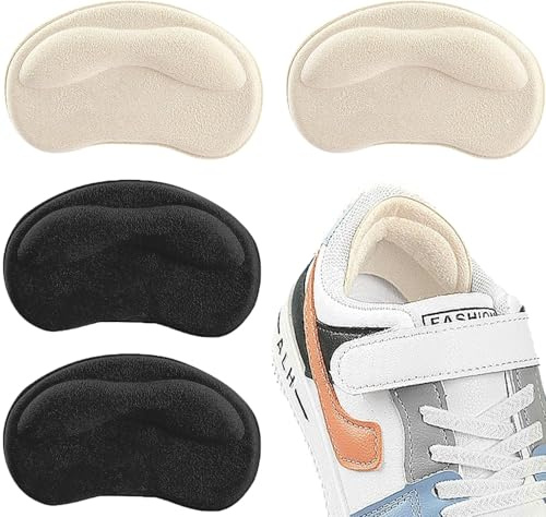Self-Adhesive Heel Cushion Pads 2 Pairs – Anti-Slip Heel Grips Inserts, Blister Prevention Shoe Filler, Comfort Heel Liners for Men Women Shoes, Sneakers, Heels, Boots, Flats Insoles