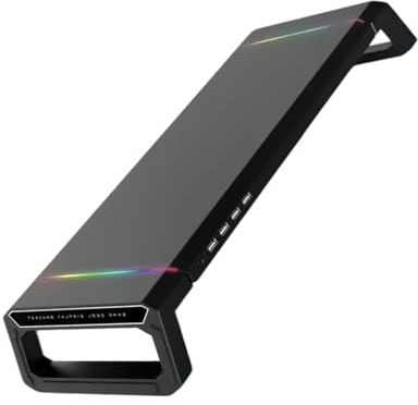 EXQIOUR Foldable Computer Monitors Risers With USB Port Stand With Desktop Organizers And Slot Strong& Stable USB HUB Monitors Stand