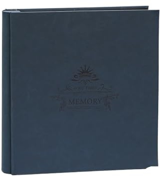 Album De Fotos Álbum de recuerdos cuero retro for familia, álbum bodas gran capacidad, foto intersticial, puede contener 350 grandes, 5 pulgadas(Blue)