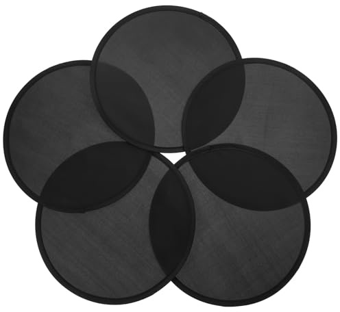 LIFKOME Ventilador Plegable Clásico Negro 25 Cm 5 Unidades Abanico Redondo Plegable de Mano para Verano Decoración Bodas y Fiestas Accesorio Ligero y Portátil
