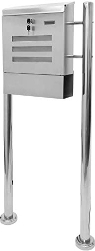 Maxstore STILISTA Standbriefkasten, V2A Edelstahl, Zeitungsfach, Modellwahl, Sichtschlitze