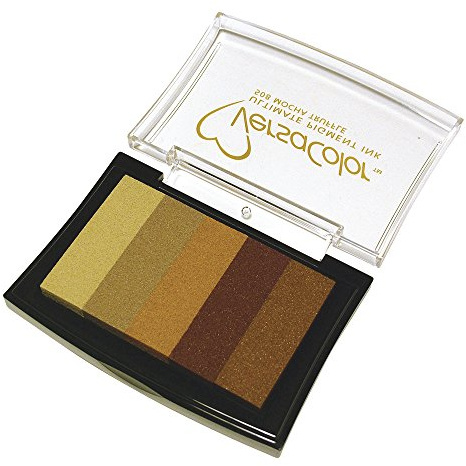 Rayher Stempelkissen Versacolor,5Farben „Braun-Töne“, 4,7x7,5cm