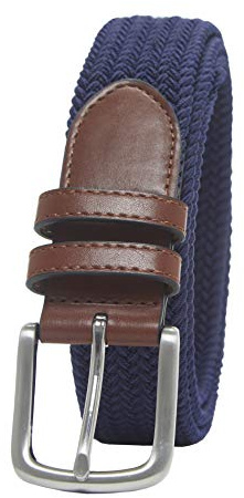 Amazon Essentials Cintura Intrecciata in Tessuto Elasticizzata Uomo, Blu Marino, 80