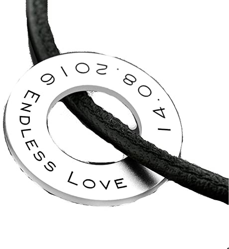 Herrenkette Koordinaten 925 Sterling Silber Leder Gravur Anhänger Männerkette Gravur Namensgravur Nappaleder Geschenk Ring Kette GPS | HANDMADE IN GERMANY