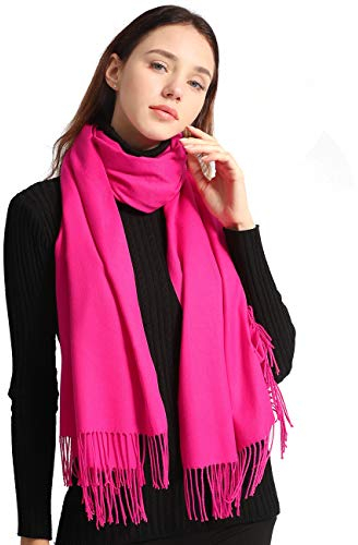 Arctic Penguin Pashmina Schal Kaschmir Stolen Damen Schultertuch für Frauen Hochzeit Kaschmirschal Herren Umschlagtuch Winter/ (Fuchsie)