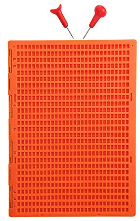 Lavagna Braille 27 righe 30 caratteri per riga con manico 2 pezzi DIN A4, colore arancione