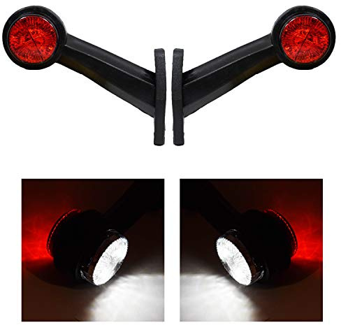 MGF 2 x LED LKW Begrenzungsleuchten 12V 24V Volt Positionsleuchten Seitenmarkierungsleuchten Anhänger Rot Weiß