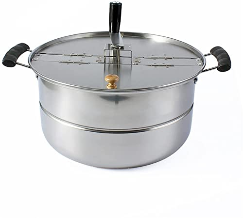 Manual Mixing Stainless Steel Popcorn Pot Home Stovetop Gas Popcorn Maker Commerical Nonstick Manual Hand Cranked Hot Oil Popped Corn Machine