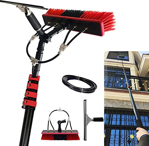 PIPRE Pulizia Pannelli fotovoltaici 5,4m Wash Spazzolone Kit Spazzola Vetri, per Pulizia di Pannelli Fotovoltaici e Solari, Kit di Pulizia Telescopico Set di Lavaggio Attrezzatura per la