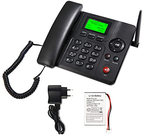 Téléphone de bureau classique quadribande GSM avec fente pour carte SIM, téléphone fixe pour la maison, le bureau, l'hôtel, les fonctions SMS et radio, téléphone domestique GSM en noir