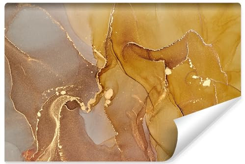 Muralo - Photo Wallpaper 3D Effect - Self-Adhesive Wallpaper 3D - Wallpaper for Living Room Bedroom - Self-Adhesive Photo Wallpaper - Marble in Copper Tones Motif - Width 400 cm x Height 280 cm