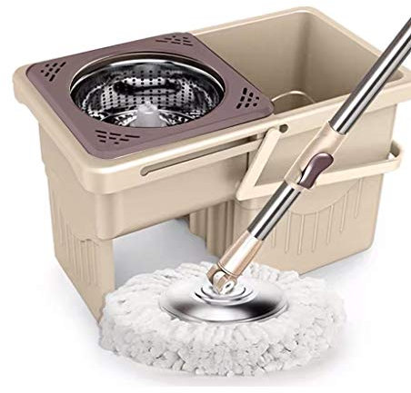 OUZBEM Revoluciona tu rutina de limpieza con el juego de fregona giratoria y cubo de microfibra de rotación de 360°, limpia sin esfuerzo la visión de los suelos de tu hogar